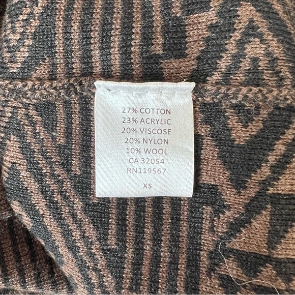 Rachel Pally Long Sleeve Mini Sweater Bodycon Dress in Brown Intarsia - Picture 6 of 7